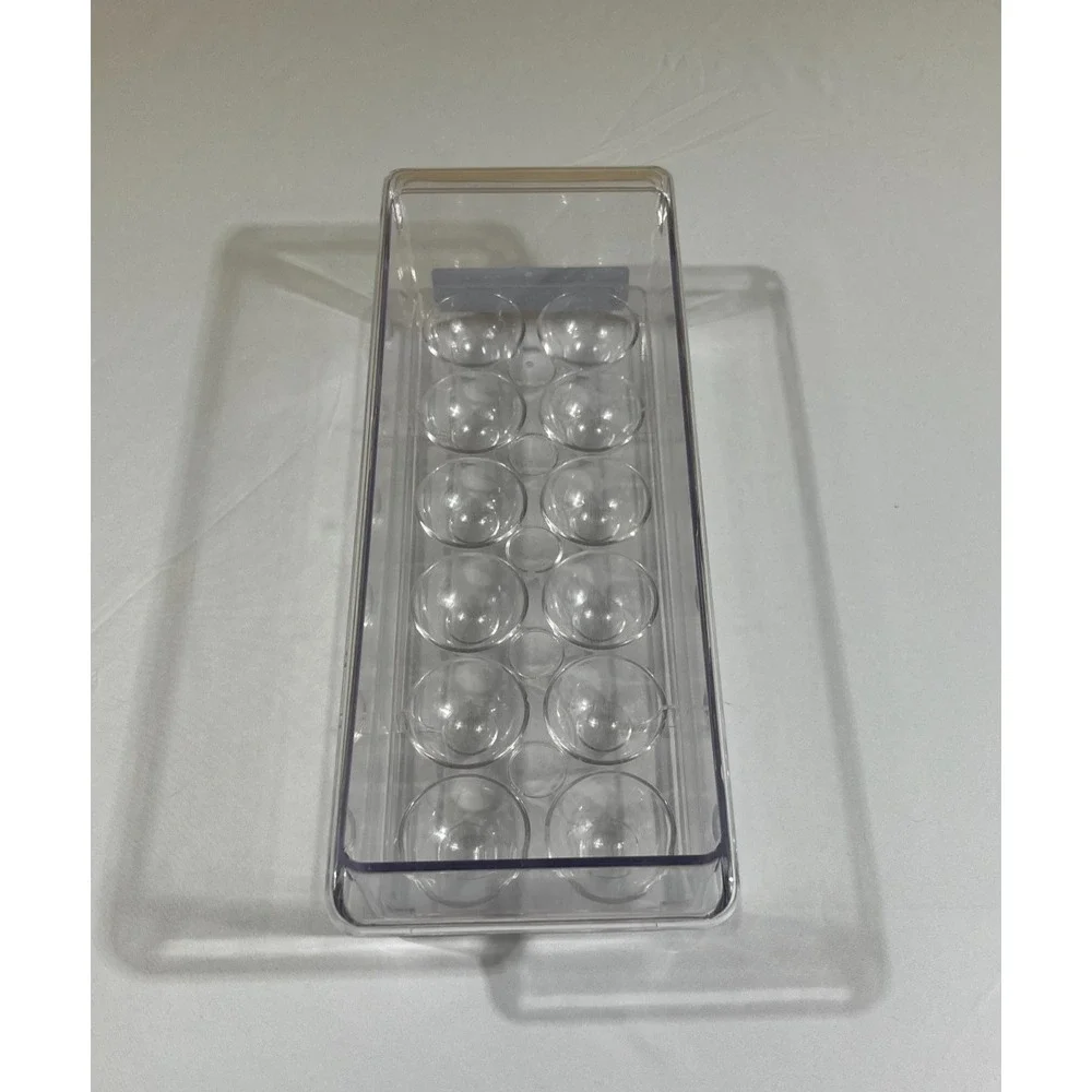 Vintage Refrigerator Egg Storage Holder Container Tray Clear Plastic